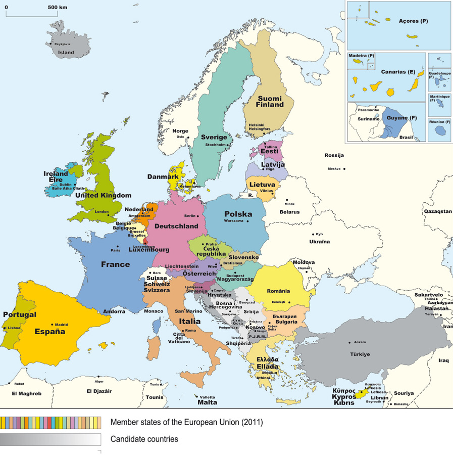 Mapa miembros UE 2011
